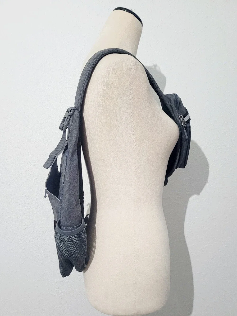 Waterfly Sling Backpack Crossbody Chest Bag Gray Travel Hiking Daypack Unisex